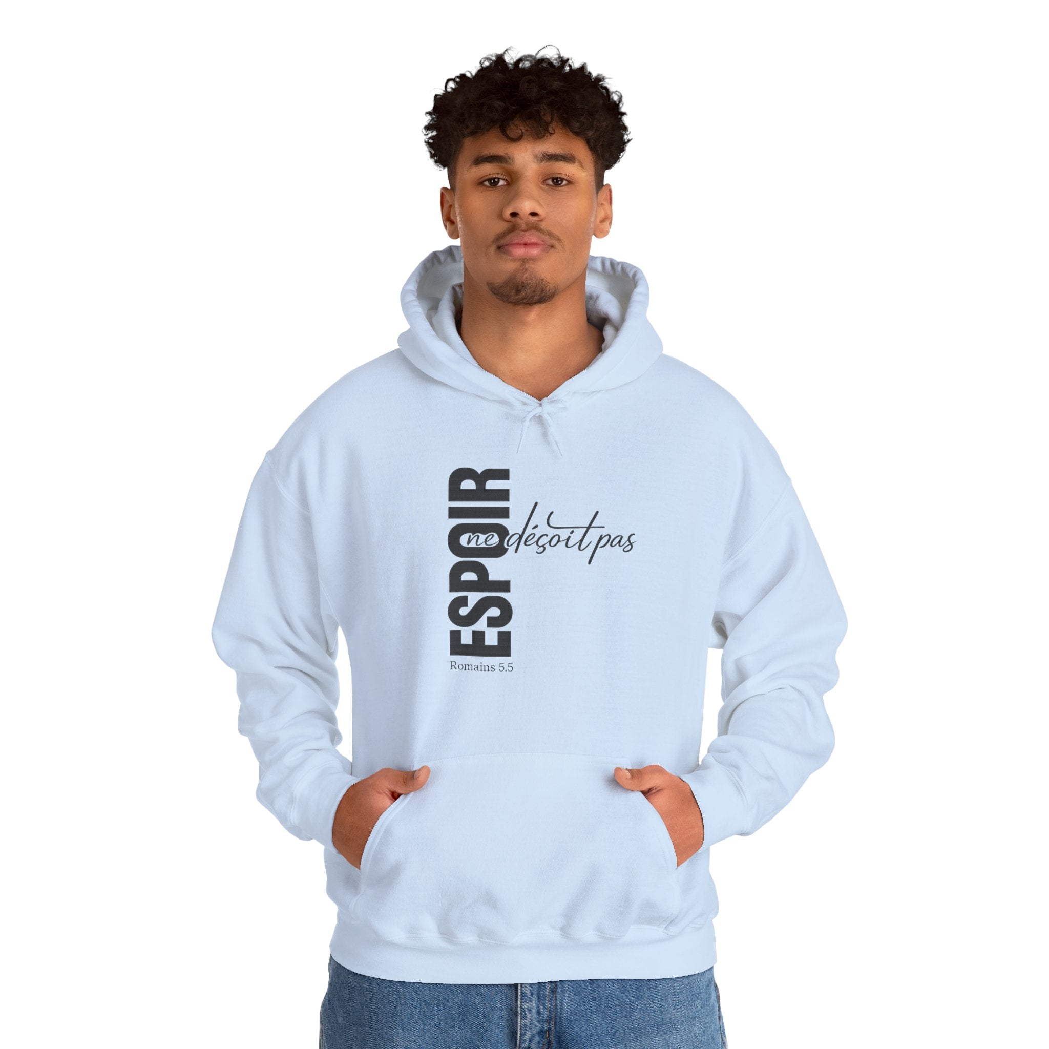 Hoodie - "Espoir ne s'éteint pas" Vertical French Hope Graphic Hoodie