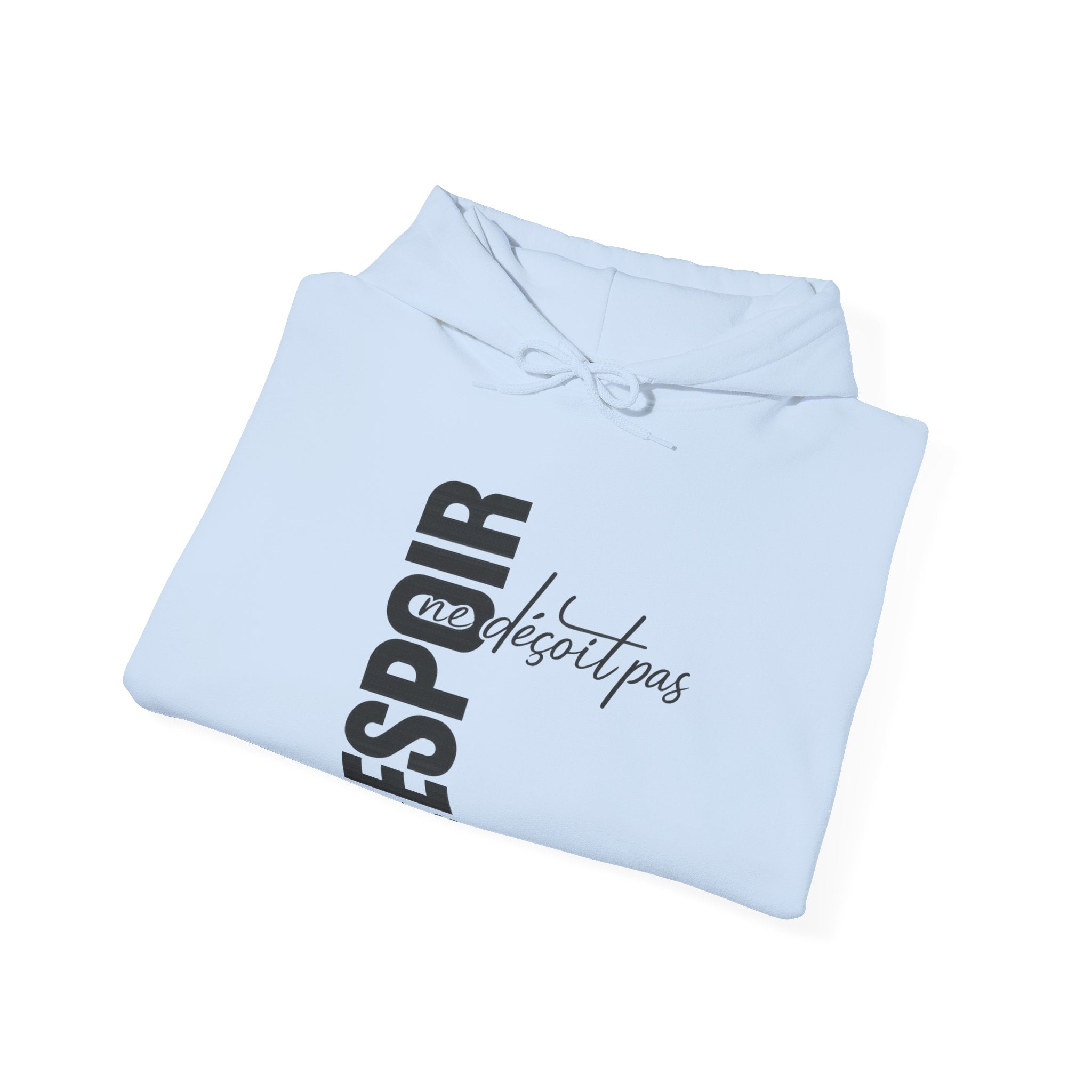Hoodie - "Espoir ne s'éteint pas" Vertical French Hope Graphic Hoodie