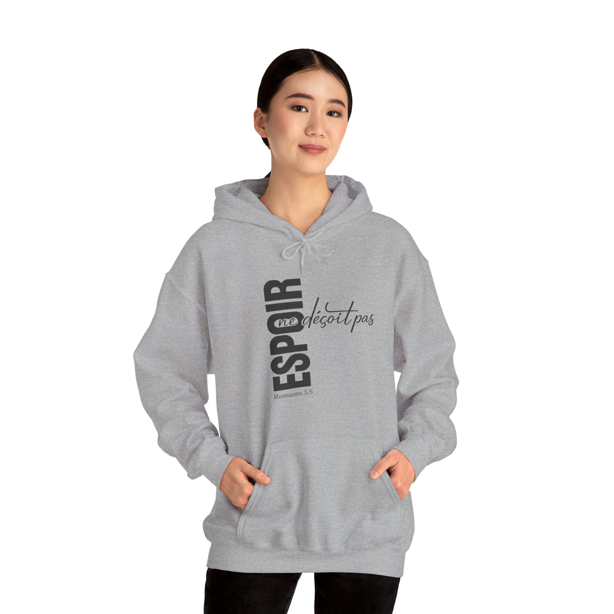 Hoodie - "Espoir ne s'éteint pas" Vertical French Hope Graphic Hoodie