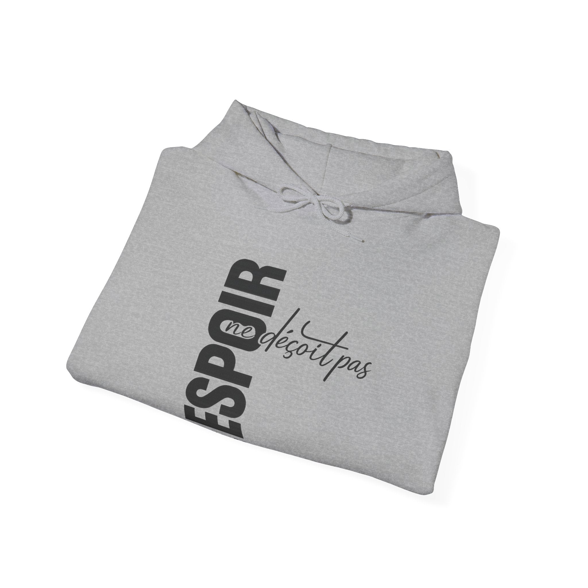 Hoodie - "Espoir ne s'éteint pas" Vertical French Hope Graphic Hoodie