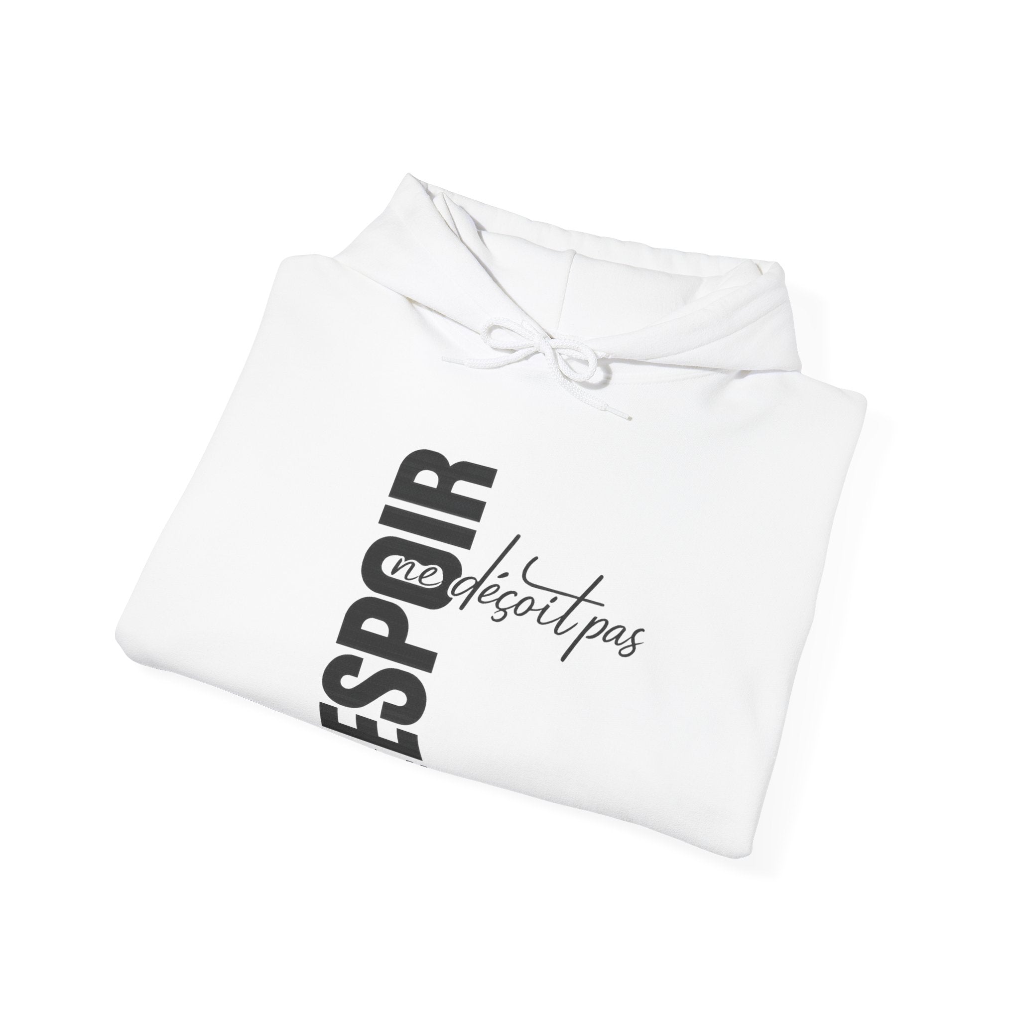 Hoodie - "Espoir ne s'éteint pas" Vertical French Hope Graphic Hoodie