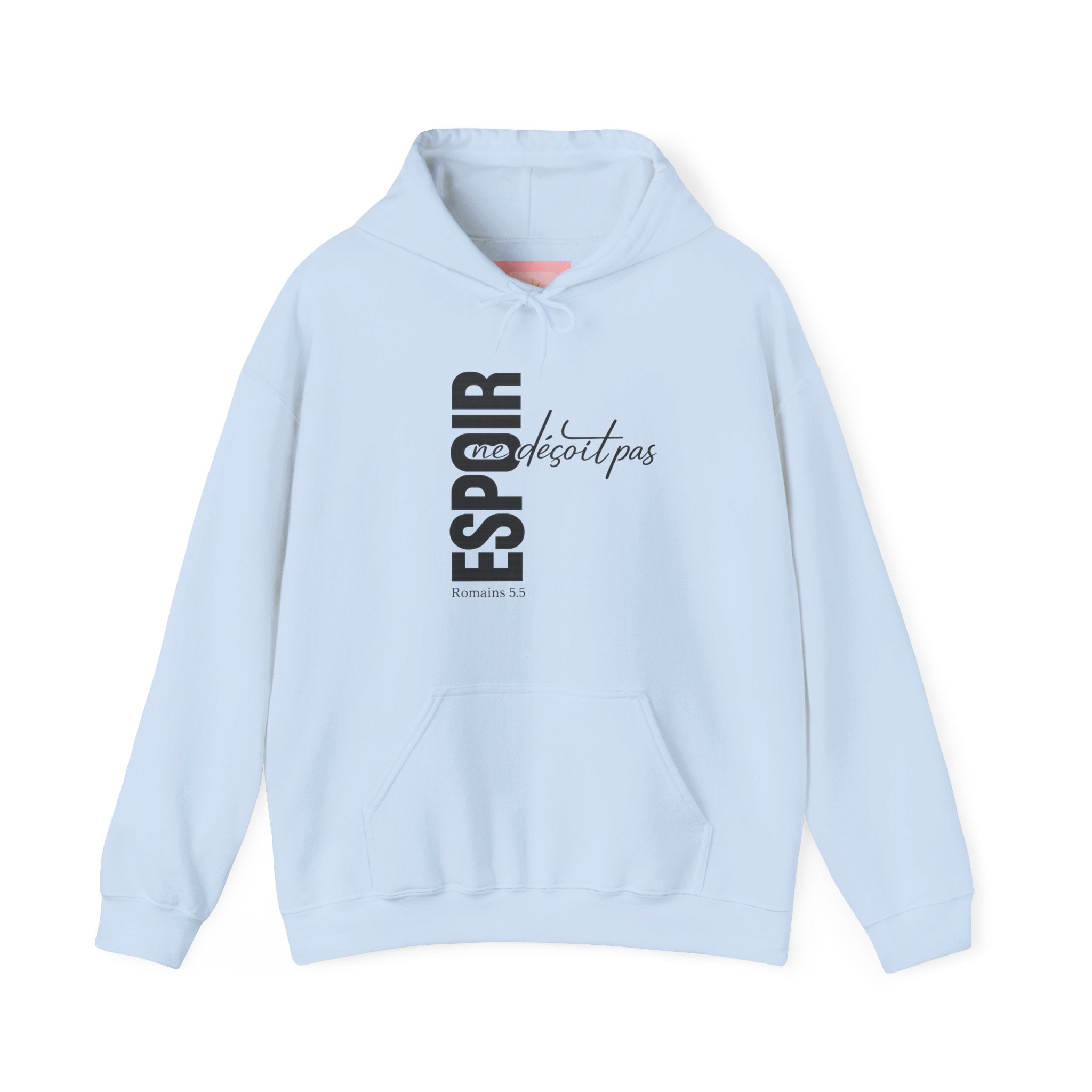 Hoodie - "Espoir ne s'éteint pas" Vertical French Hope Graphic Hoodie