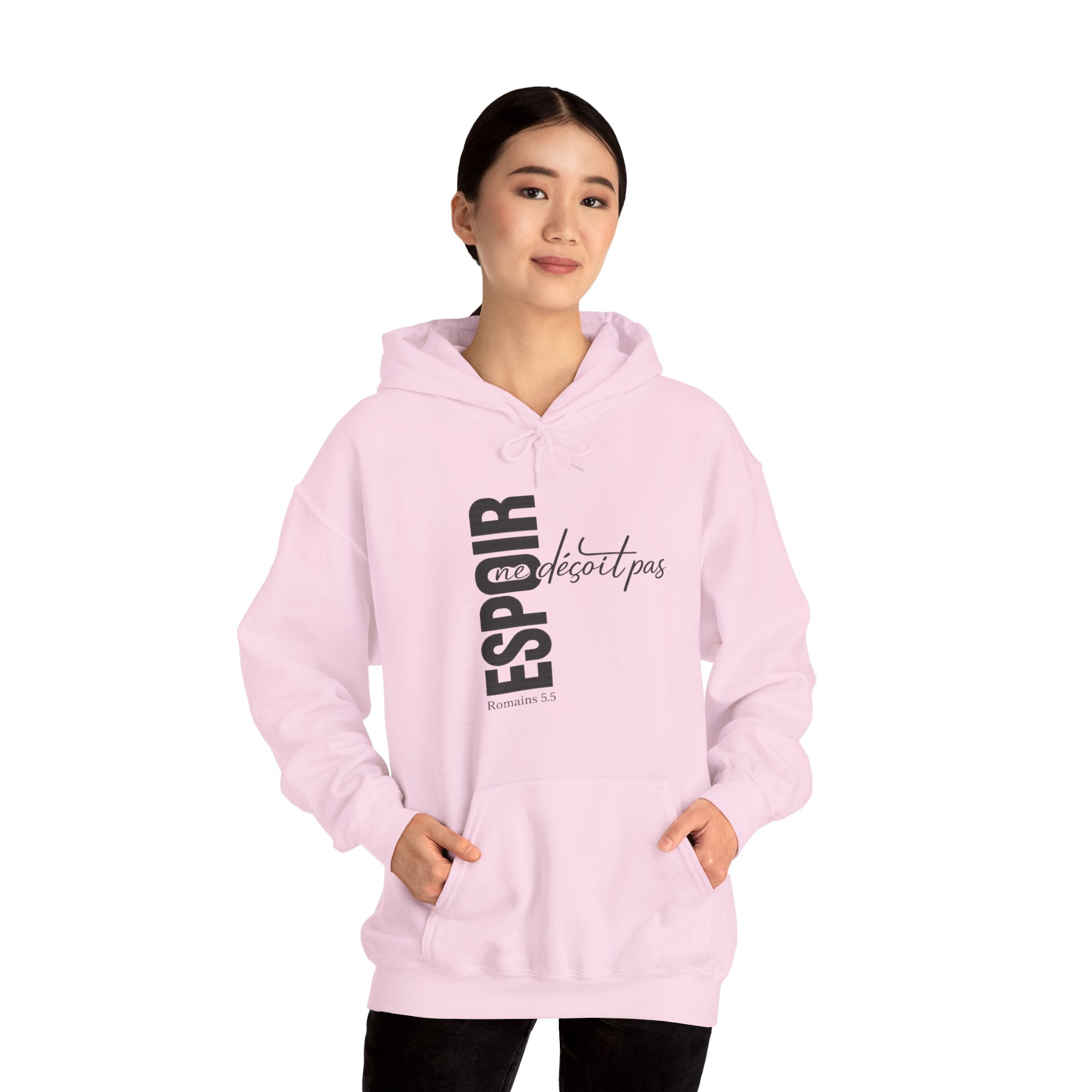 Hoodie - "Espoir ne s'éteint pas" Vertical French Hope Graphic Hoodie