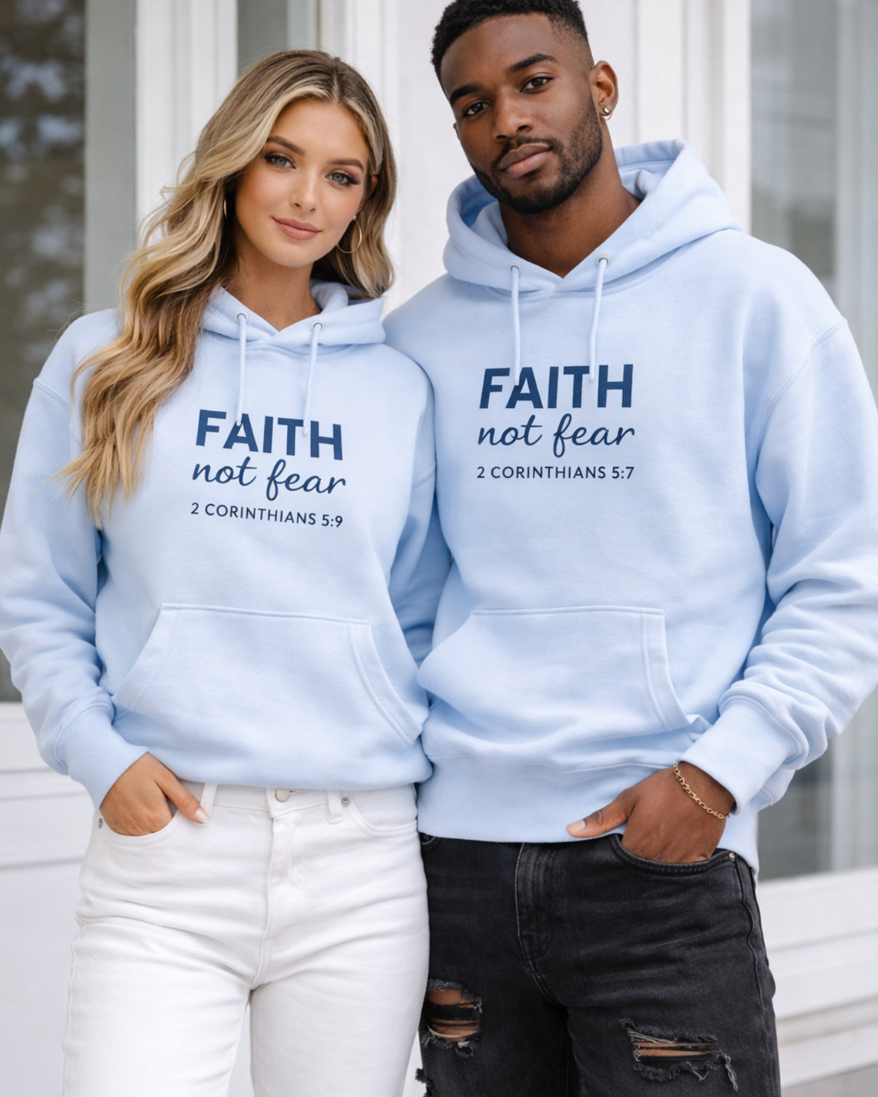 Faith Not Fear Hoodie — Christian Inspirational Pullover (2 Corinthians 5:7)