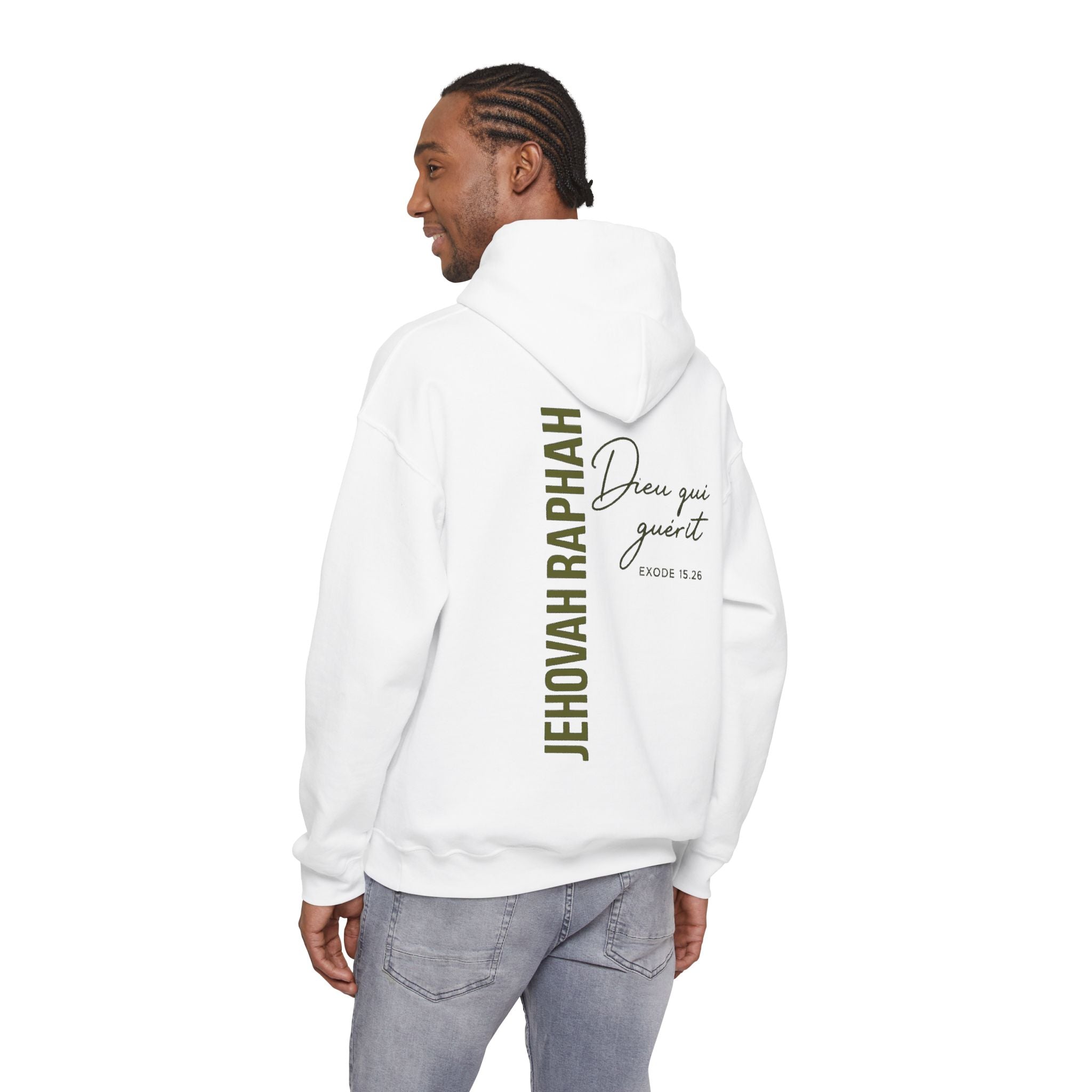 Hoodie — "Dieu qui guérit" Jehovah Rapha Inspirational Christian Pullover