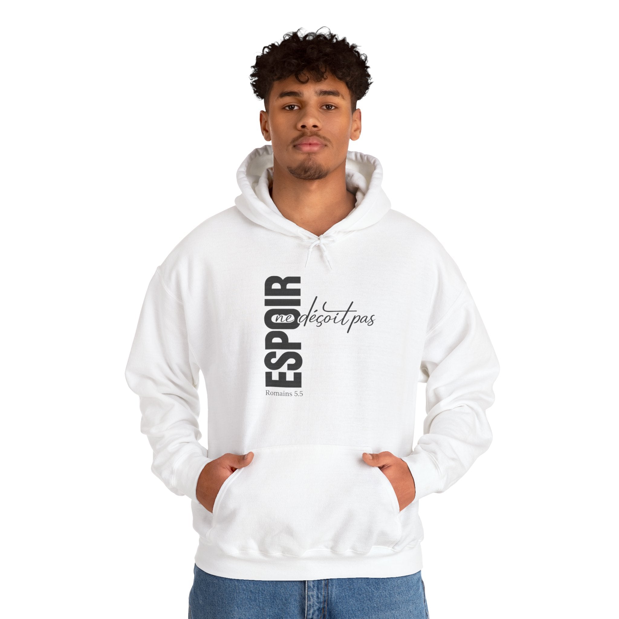 Hoodie - "Espoir ne s'éteint pas" Vertical French Hope Graphic Hoodie