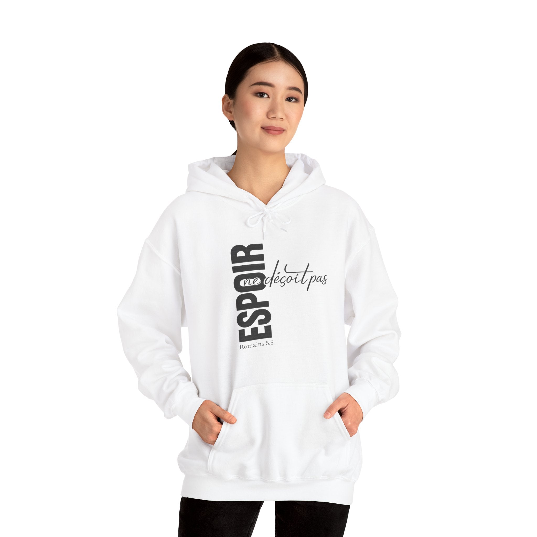 Hoodie - "Espoir ne s'éteint pas" Vertical French Hope Graphic Hoodie