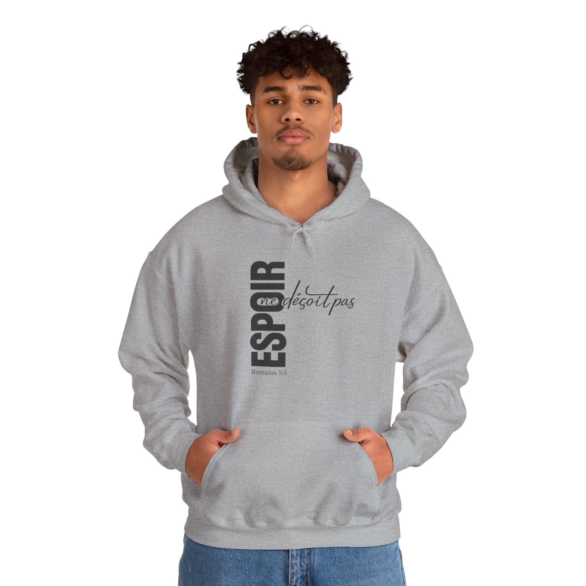 Hoodie - "Espoir ne s'éteint pas" Vertical French Hope Graphic Hoodie